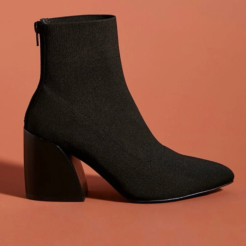 Jeffrey Campbell Black Knit Sock Ankle Boots